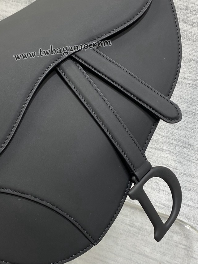 Dior专柜新款迪奥顶级原单原厂皮黑色磨砂大号经典马鞍包 djfk1080